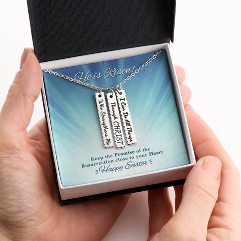 EASTER  I Can Do All Things Through Christ Bar Necklace