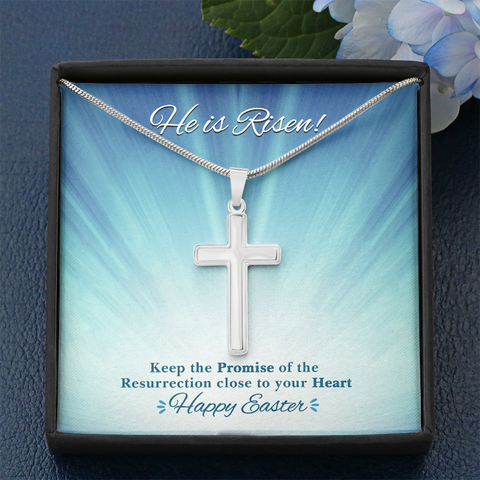 He is Risen Cross Necklace