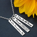 I Can Do All Things Through Christ Bar Necklace