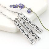 I Can Do All Things Through Christ Bar Necklace
