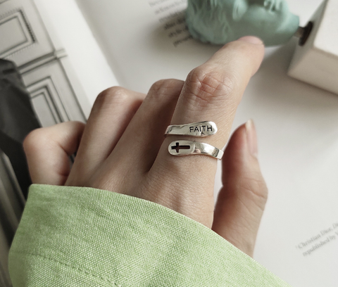 STERLING SILVER FAITH RING
